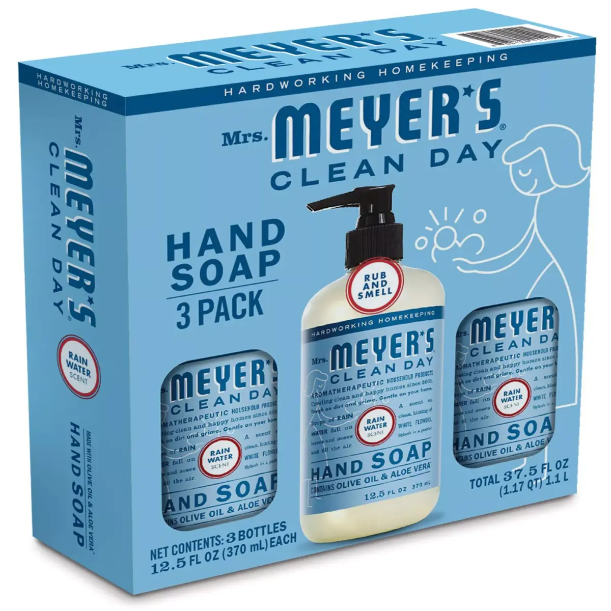 Mrs. Meyer's Clean Day Hand Soap, Rain Water Scent, 3 pk./12.5 fl. oz. - Image 2