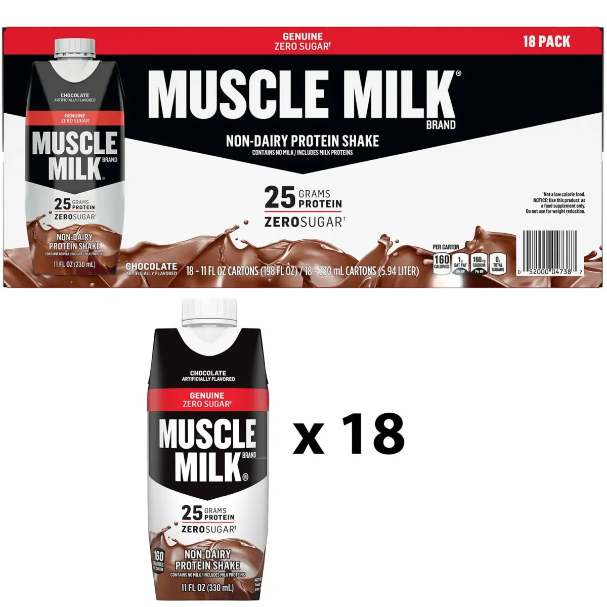 Muscle Milk 25g Genuine Protein Shake, Chocolate, 11 fl. oz., 18 pk. - Image 6
