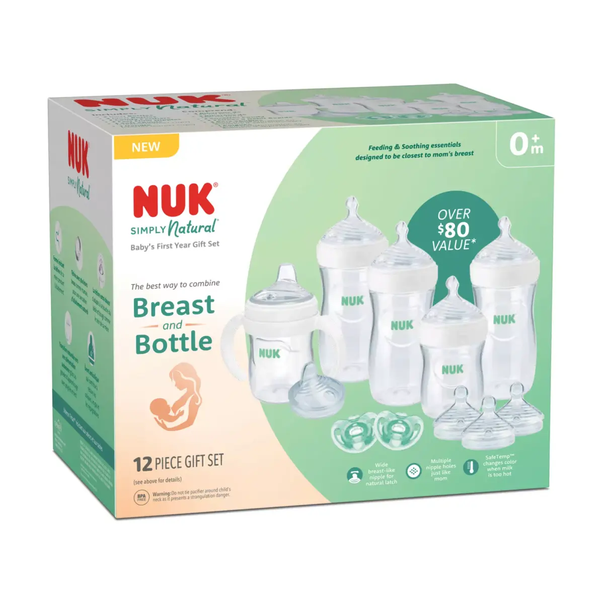 NUK Simply Natural Bottles with SafeTemp 12-Pc. Gift Set - Image 2