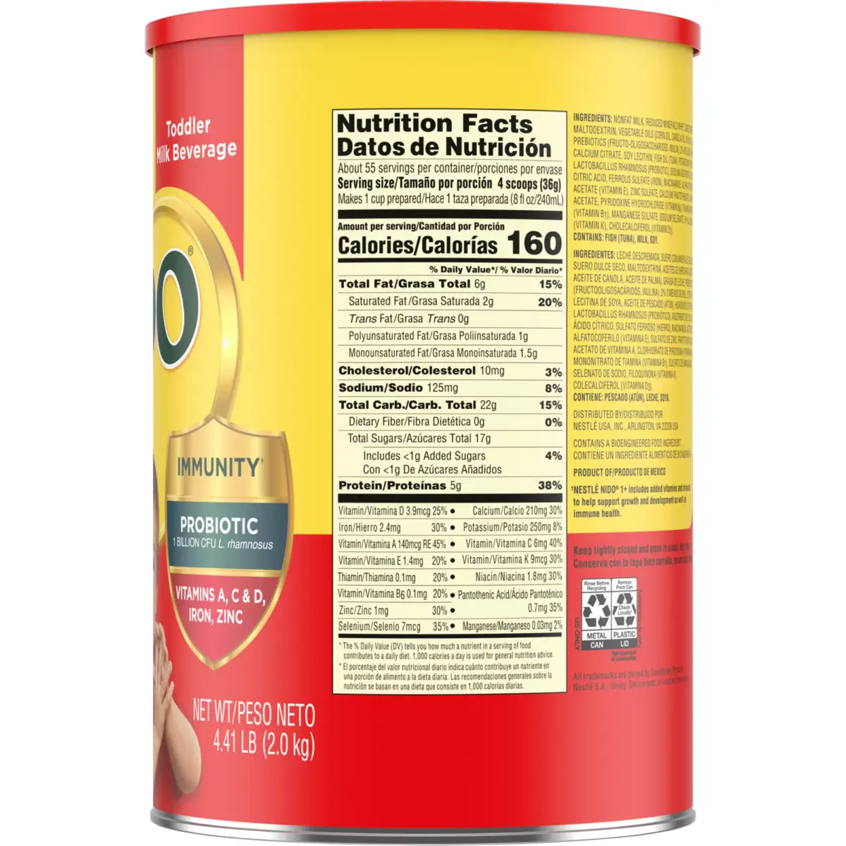 Nestle NIDO Kinder 1+ Toddler Dry Milk Powder 4.41 lbs - Image 3