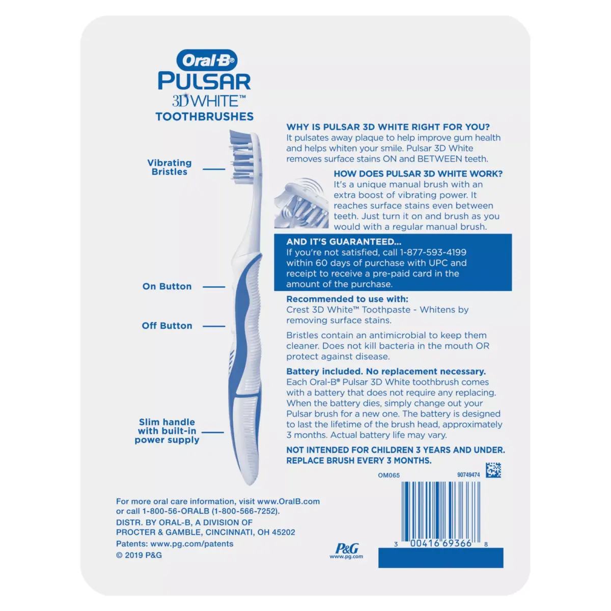 Oral B 3D White Pulsar, 4 ct. - Image 3