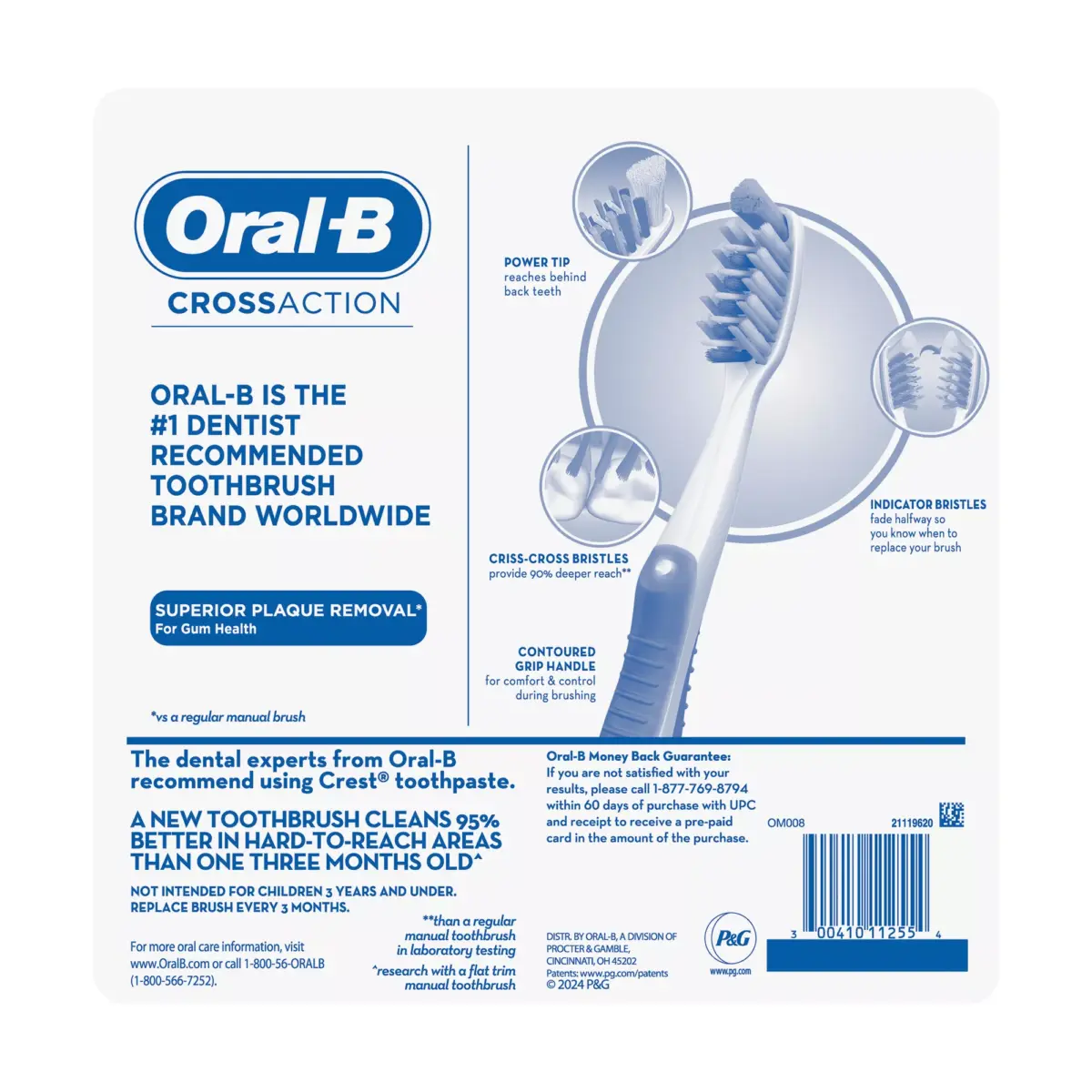 Oral-B Cross Action Manual Toothbrushes, 8 pk. - Image 2