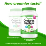 Orgain Organic 21g Plant-Based Protein Powder, Vanilla Bean 2.74 lbs. - Image 4