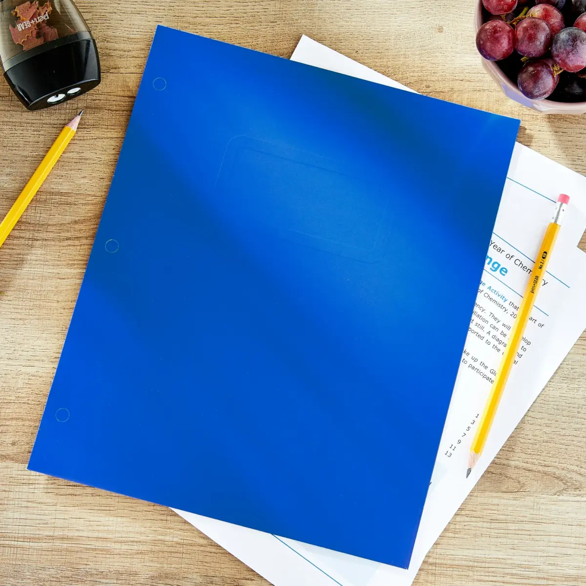 Pen+Gear Letter Size 2-Pocket Paper Folder, Blue - Image 4
