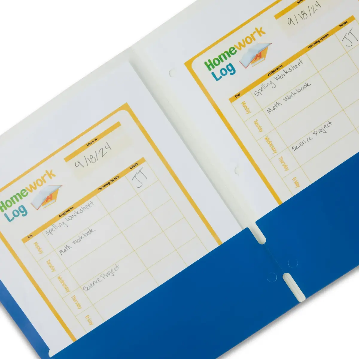 Pen+Gear Letter Size 2-Pocket Paper Folder, Blue - Image 2