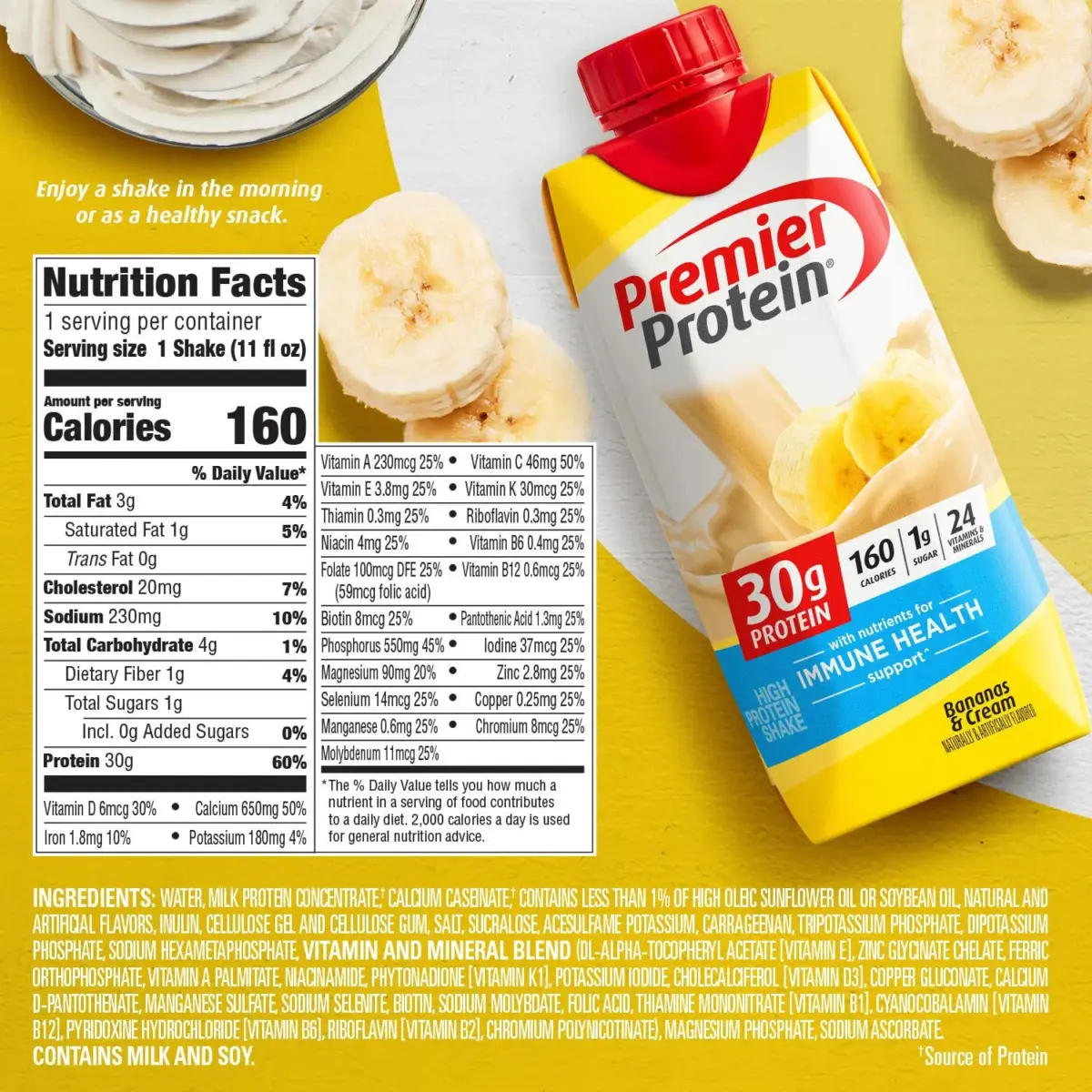 Premier Protein 30g High Protein Shake, Bananas & Cream 11 fl. oz., 15 pk. - Image 7