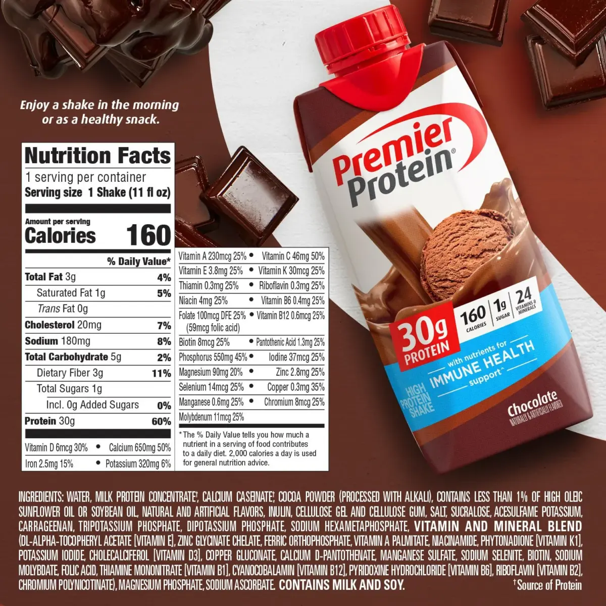 Premier Protein 30g High Protein Shake, Chocolate, 11 fl. oz., 15 pk. - Image 9