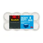 Scotch Heavy-Duty Shipping Packaging Tape, 1 8/9" x 1,573 1/5", 8 pk. - Clear