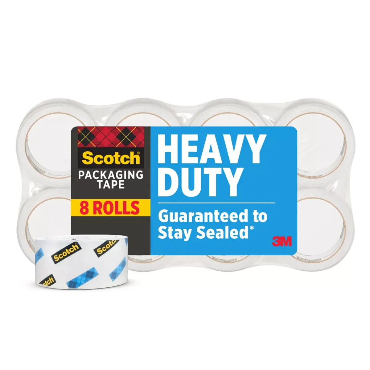 Scotch Heavy-Duty Shipping Packaging Tape, 1 8/9" x 1,573 1/5", 8 pk. - Clear - Image 2