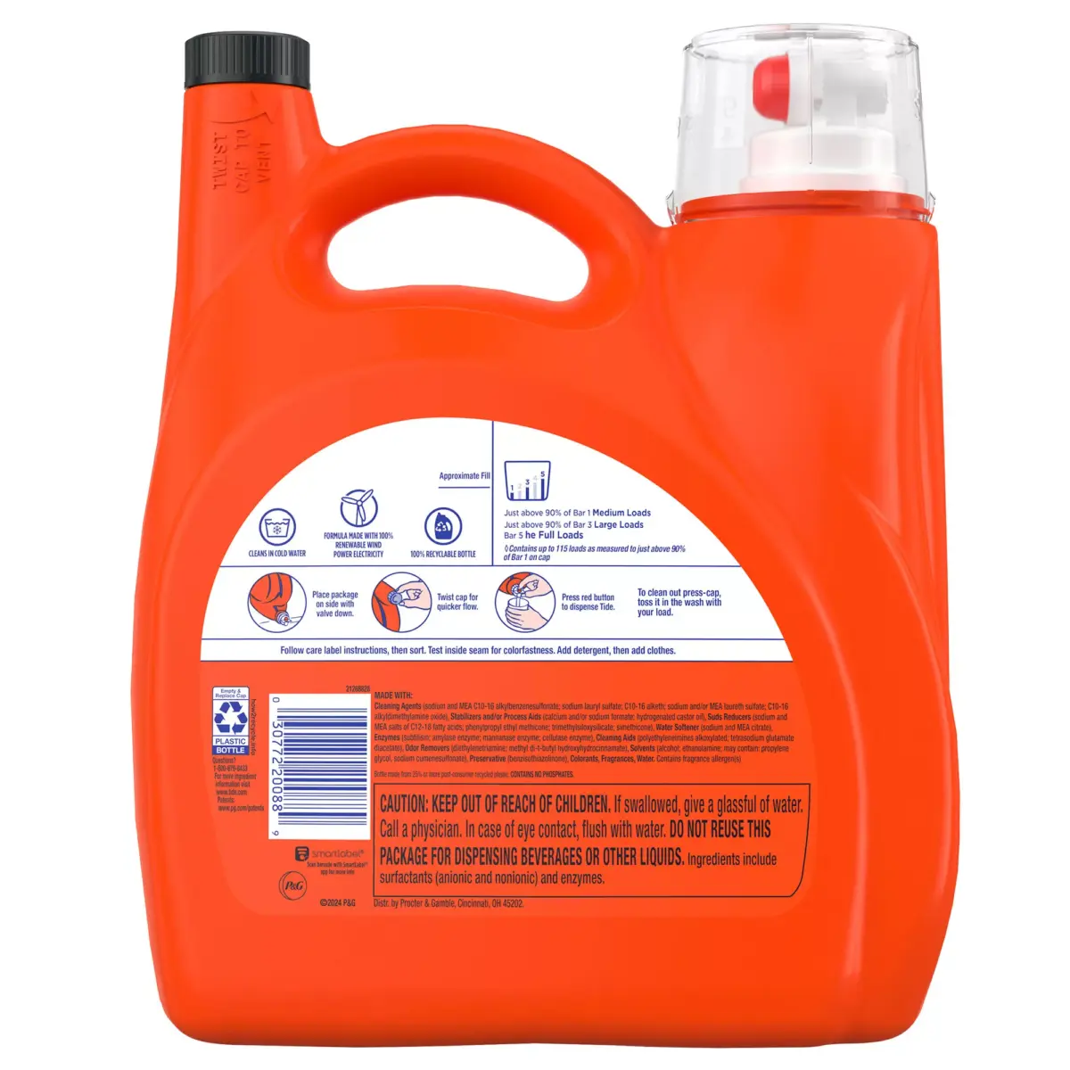 Tide Ultra Oxi Boost Liquid Laundry Detergent - Advanced Clean, 115 loads/147 oz. - Image 2