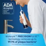 Waterpik Cordless Portable Water Flosser with 2 Tips, ADA Accepted, White and Blue - Image 13