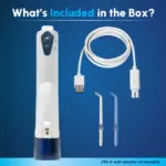 Waterpik Cordless Portable Water Flosser with 2 Tips, ADA Accepted, White and Blue - Image 9