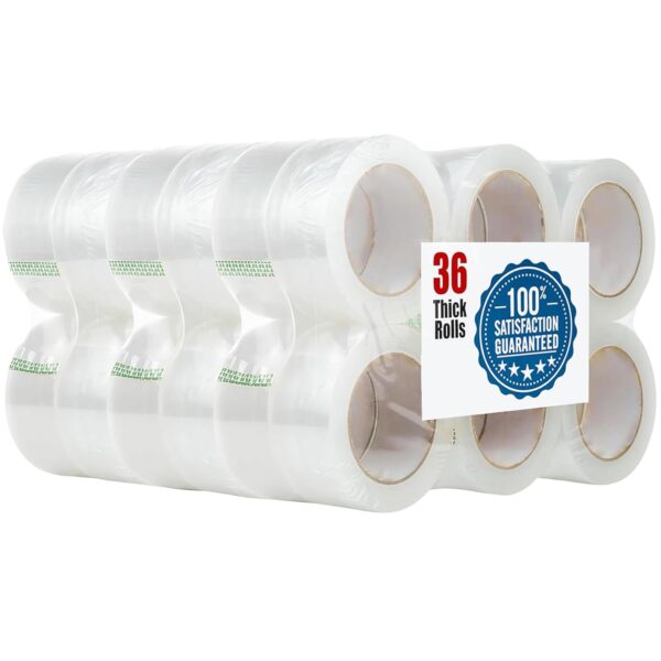 Clear Packing Tape 2 Inch x 110 Yards (36 Rolls) – Strong Adhesive Shipping Tape for Box Sealing, Moving, and Storage, Lightweight and Durable